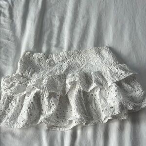 Girls Katie j eyelit white mini skirt